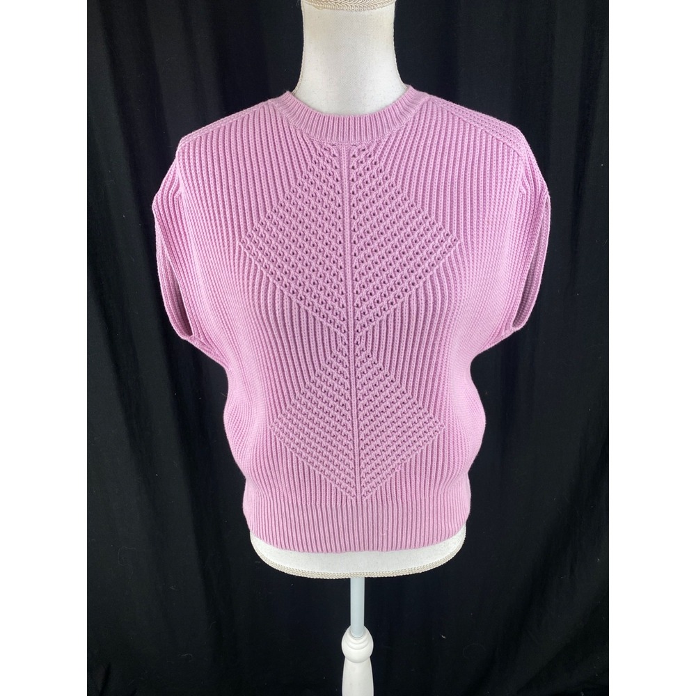 Pearl Lela Rose Women S Sleeveless Diamond Ribbed Sweater Knit Vest Girlhoodcore - Picture 3 of 8